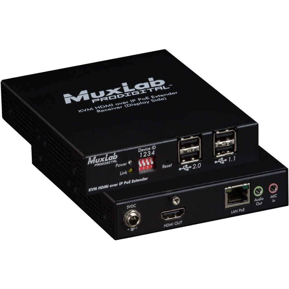 MuxLab KVM HDMI over IP PoE Receiver, UHD-4K| 500772-RX