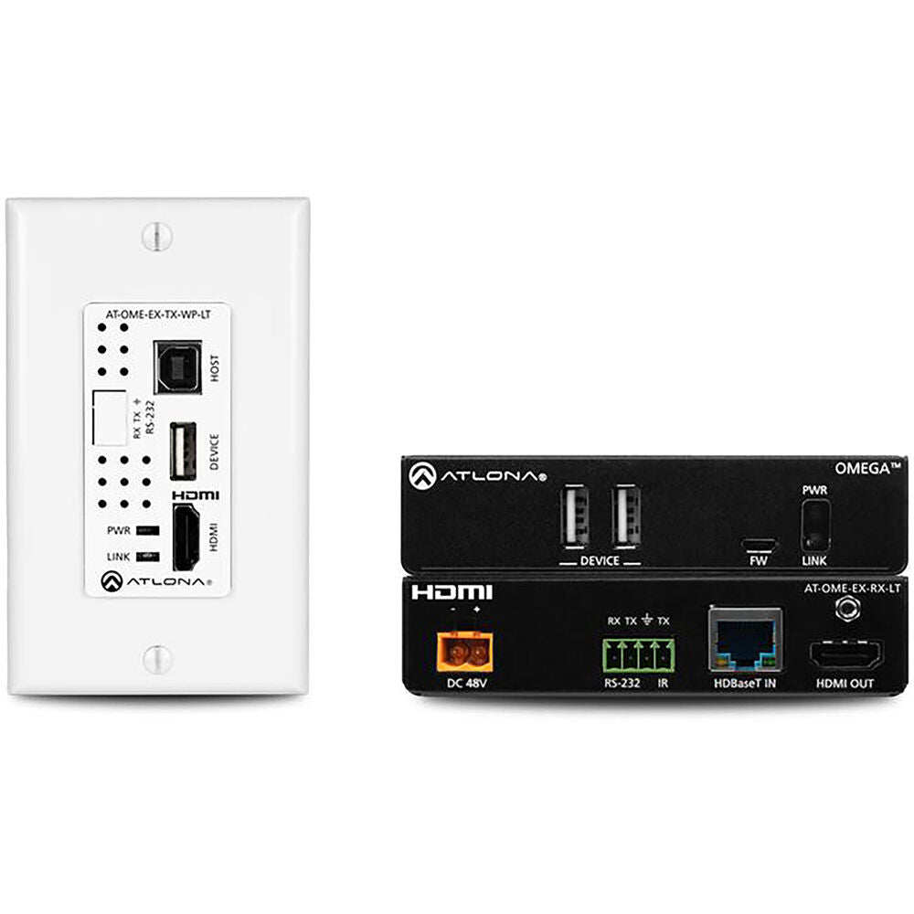 Atlona T-OME-EX-WP-KIT-LT Omega 4K/UHD HDMI Over HDBaseT TX Wallplate/RX| AT-OME-EX-WP-KIT-LT