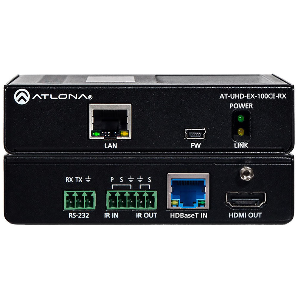 Atlona 4K/UHD HDMI over HDBaseT Receiver - Ethernet, Control, & PoE| AT-UHD-EX-100CE-RX