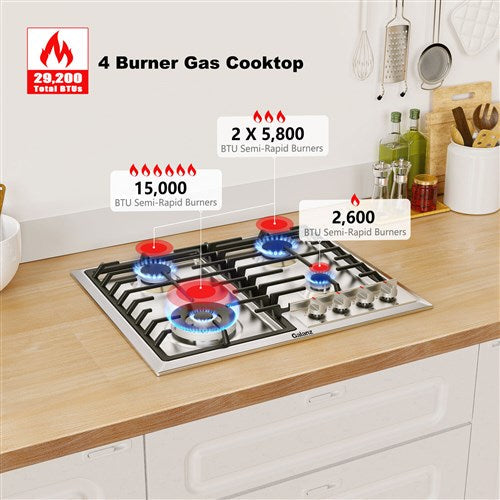 GALANZ 24" Gas Cooktop| GL1CT24AS4G