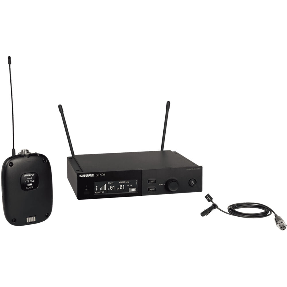 Shure Combo System with SLXD1 Bodypack SLXD4 Receiver  and WL93 Lavalier| SLXD14/93-H55
