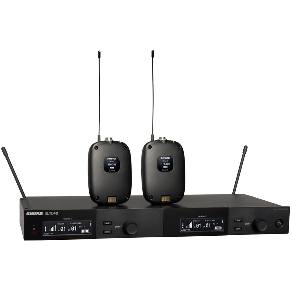 Shure Dual Combo System with 2 SLXD1 Bodypacks and  SLXD4D| SLXD14D-H55