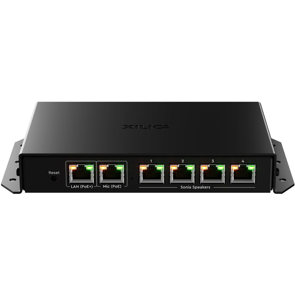 Xilica Four channel PoE amplifier with integrated Dante networking| SONIA AMP
